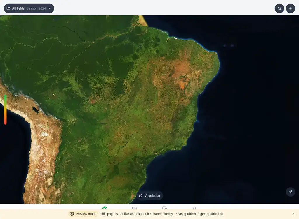 Dashboard web CampoVivo mostrando mapas NDVI e gráficos de crescimento